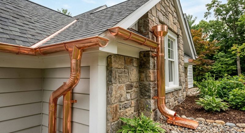 Copper Rain Gutter Service project example